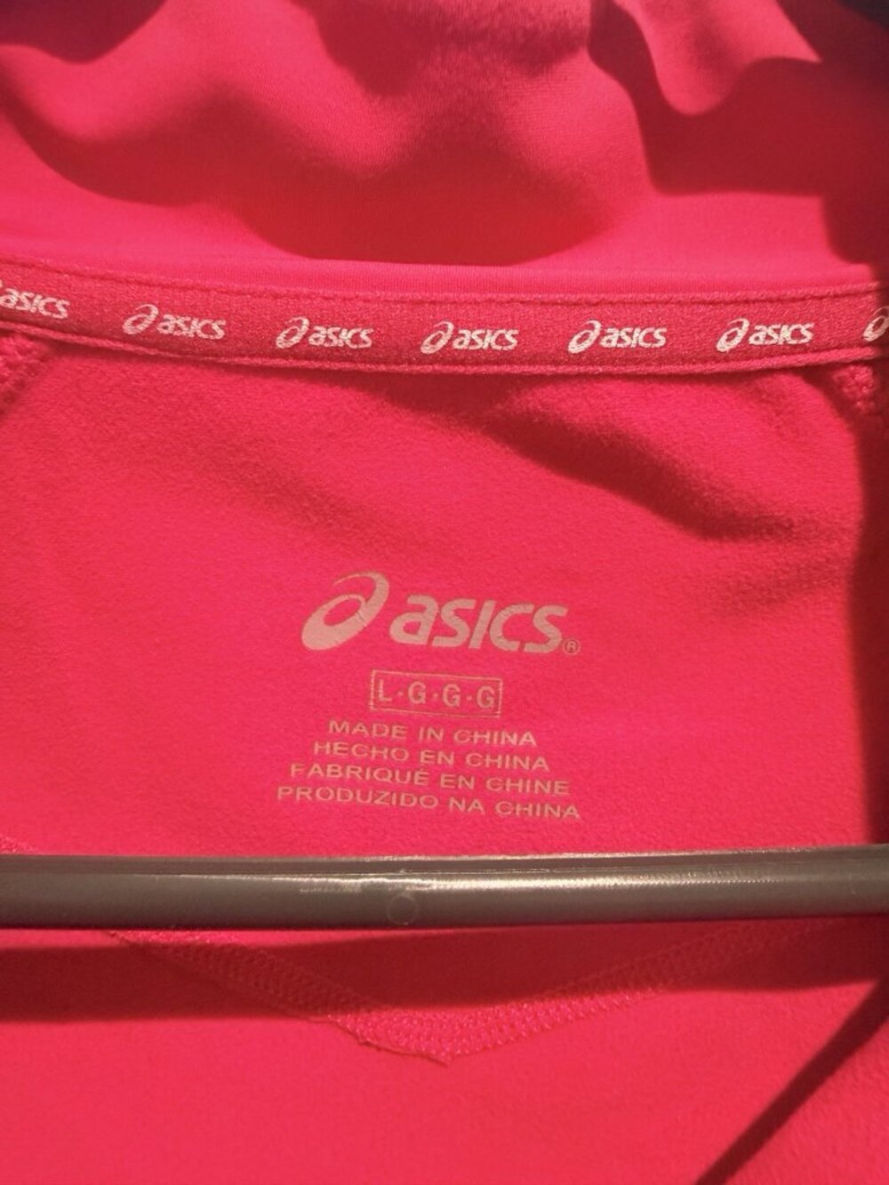 Asics Womens Size Large Thermal XP Half Zip Pink Running Long Sleeve WR2186 - Picture 10 of 10